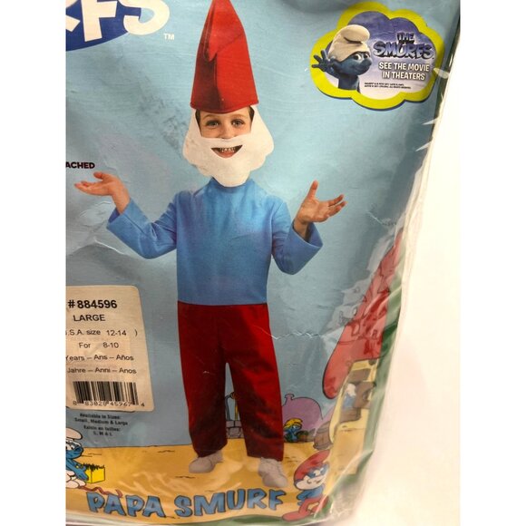 Smurfs Kids Costume Papa Smurf Size Kids Large 12-14 - Picture 5 of 5